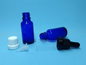 frasco vidro azul 20ml aplicação